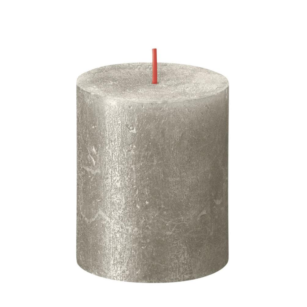 Bolsius Champagne Rustic Shimmer Metallic Pillar Candle 8cm x 7cm £5.39